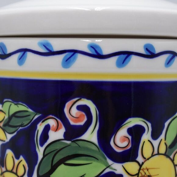 Vintage 2002 Starbucks Sunflower Barista Cookie Jar or Coffee Canister 64oz - Picture 3 of 8